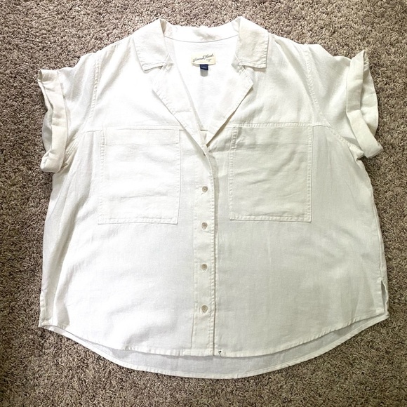 Womens Linen Universal Thread Top size large White - Picture 2 of 7